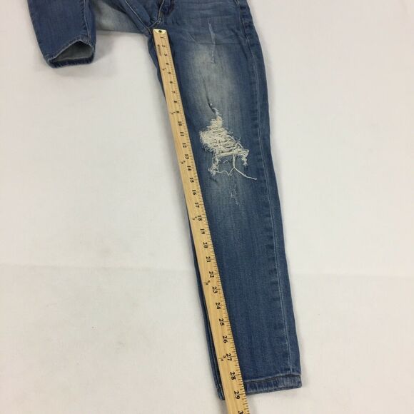 Kancan Skinny Leg Jeans Size 27 Womens Ripped Blue Wash Stretch Distressed Denim - Picture 10 of 10